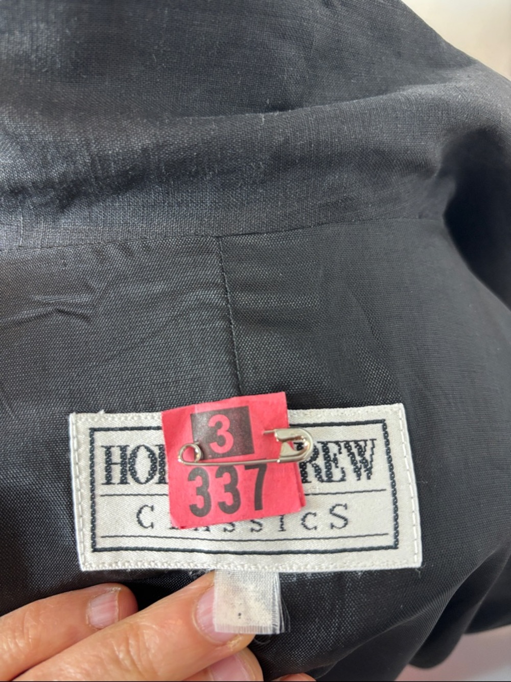 Vintage HOLT RENFREW Double-Breasted Black Linen Blazer | Size Medium estimated - Picture 9 of 10
